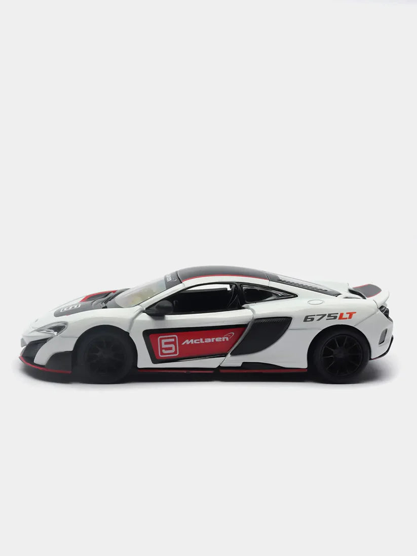 Kinsmart McLaren 675LT with printing KT5392DF 1:38 Scale Model White