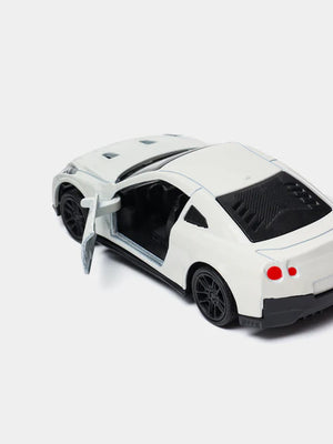 White 1:43 Scale Diecast Nissan GTR R35 Metal Car