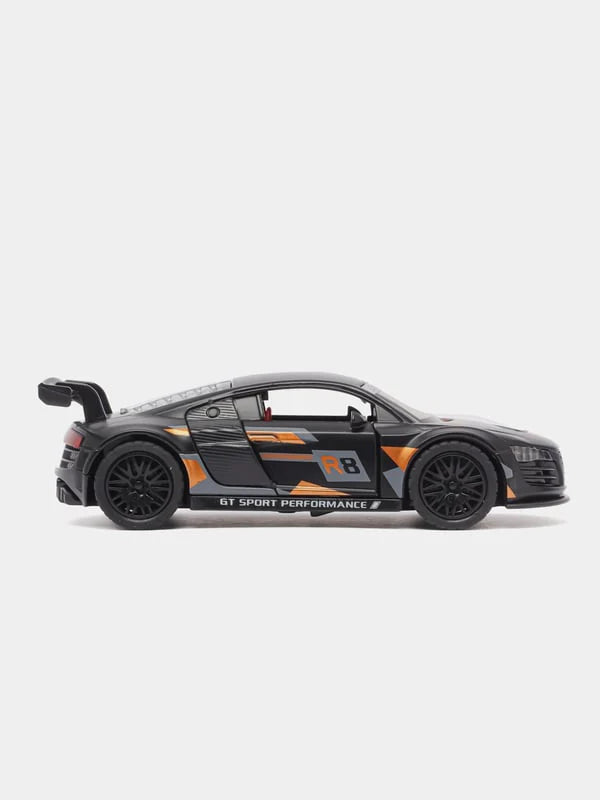 Audi R8 SPORTS BLACK 1:36 Scale With Orange PRINT