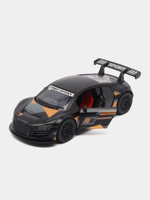 Audi R8 SPORTS BLACK 1:36 Scale With Orange PRINT