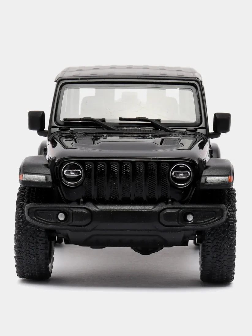 Kinsmart 2018 Jeep Wrangler Rubicon 4x4 with Top KT5412DK 1:34 Scale Model Black