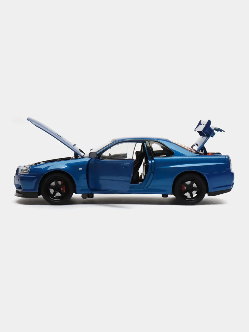 1:24 Nissan GTR R34 Skyline Diecast Scale Model Blue