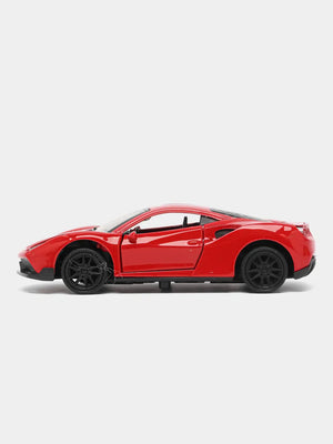 Red 1:43 Scale Diecast Ferrari 488 GT Metal Car