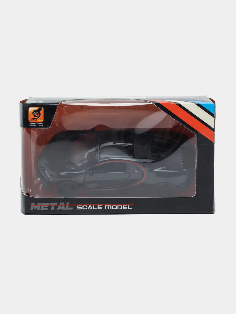 Black 1:43 Scale Diecast Bugatti Chiron Metal Car Box