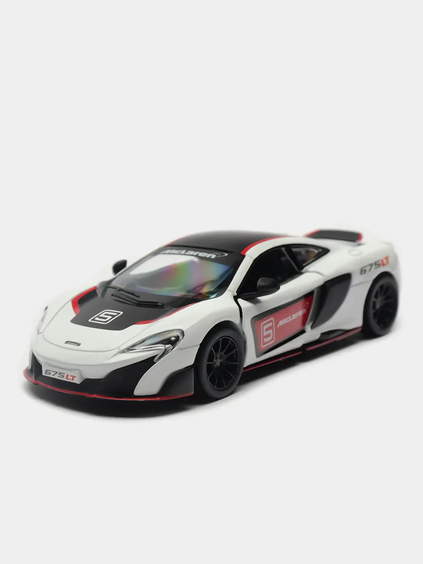 Kinsmart McLaren 675LT with printing KT5392DF 1:38 Scale Model White
