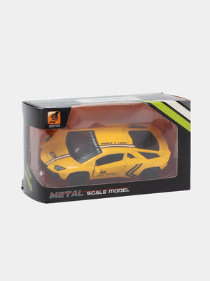 Yellow 1:43 Scale Diecast Lamborghini Aventador Metal Car With Design Box