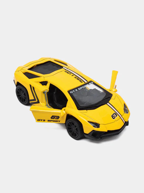 Yellow 1:43 Scale Diecast Lamborghini Aventador Metal Car With Design