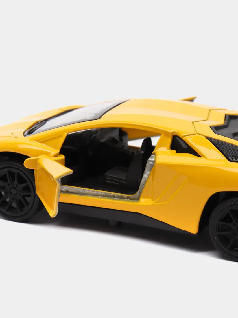 Yellow 1:43 Scale Diecast Lamborghini Aventador Metal Car