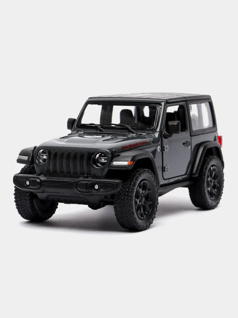 Kinsmart 2018 Jeep Wrangler Rubicon 4x4 with Top KT5412DK 1:34 Scale Model Concrete Grey