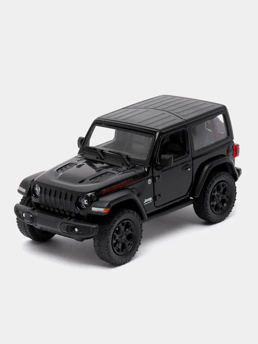 Kinsmart 2018 Jeep Wrangler Rubicon 4x4 with Top KT5412DK 1:34 Scale Model Black