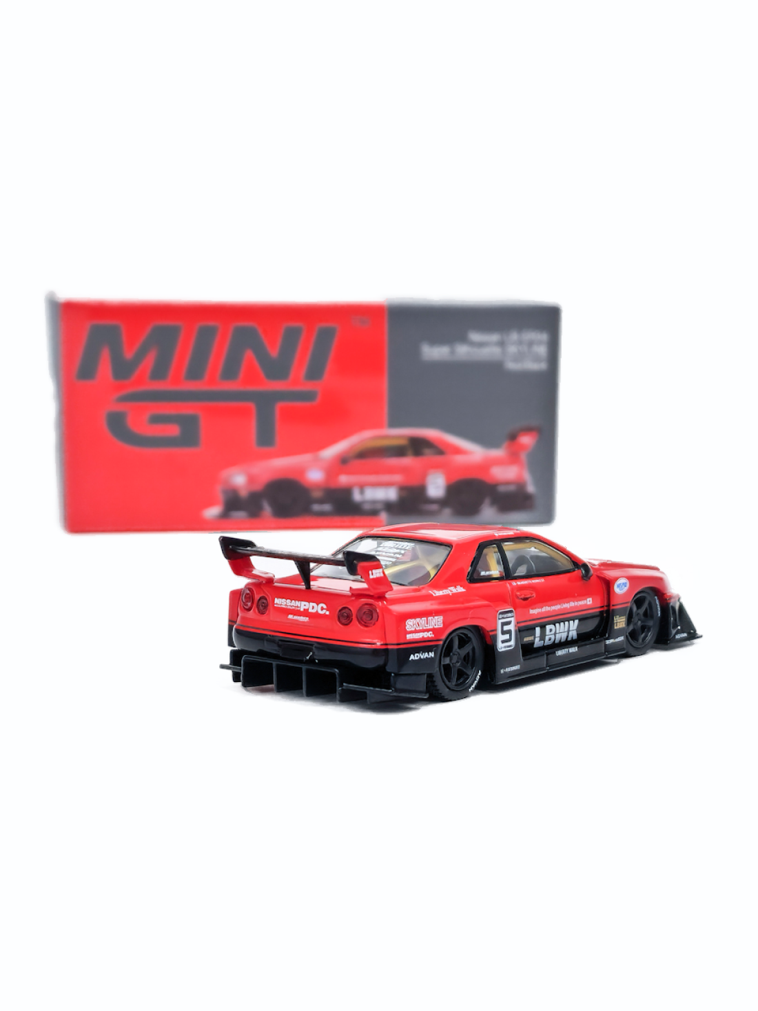 Mini GT Nissan LB-ER34 Super Silhouette SKYLINE 1:64 Red-Black #843